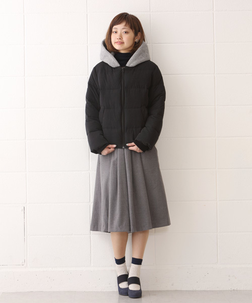 Kastane(カスタネ)の「【Kastane】ニットフード付きダウン(ダウンジャケット/コート・レディース・ブラック/グレー/キャメル・FREE)」の11枚目の写真