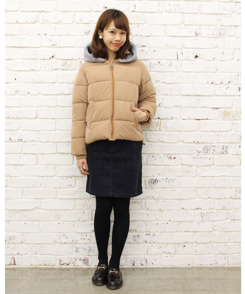 Kastane(カスタネ)の「【Kastane】ニットフード付きダウン(ダウンジャケット/コート・レディース・ブラック/グレー/キャメル・FREE)」の12枚目の写真