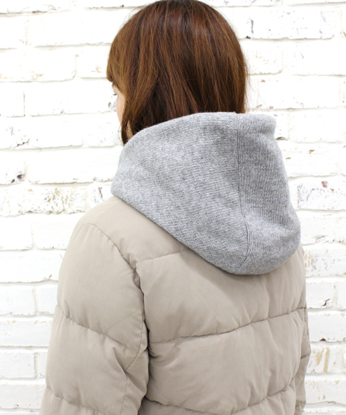 Kastane(カスタネ)の「【Kastane】ニットフード付きダウン(ダウンジャケット/コート・レディース・ブラック/グレー/キャメル・FREE)」の6枚目の写真