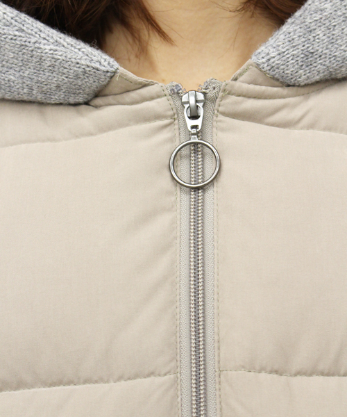 Kastane(カスタネ)の「【Kastane】ニットフード付きダウン(ダウンジャケット/コート・レディース・ブラック/グレー/キャメル・FREE)」の8枚目の写真