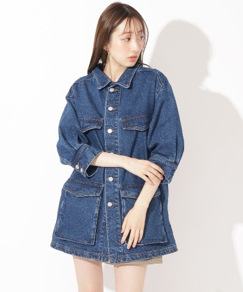 【試着のみ】REDYAZEL レディアゼル ビジューデニムジャケット ブルー 試着のみ】REDYAZEL レディアゼル ビジューデニムジャケット