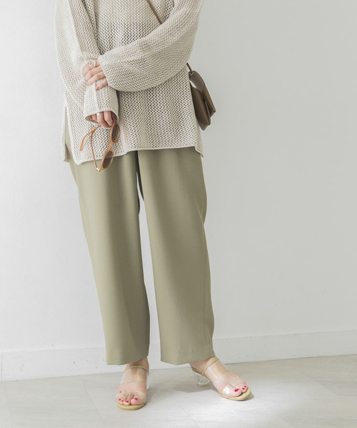 Ruffo Research レザー　パンツ　ベージュ　イタリー製 F by ROSSO ノーカラーペプラムジレ[RAA4-27Y404]｜URBAN