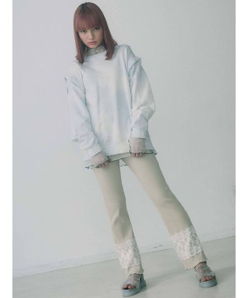 merry jenny（メリージェニー）の「リブレースフレアカットパンツ（その他パンツ・レディース・アイボリー/ピンク/グリーン・FREE）」の8枚目の写真