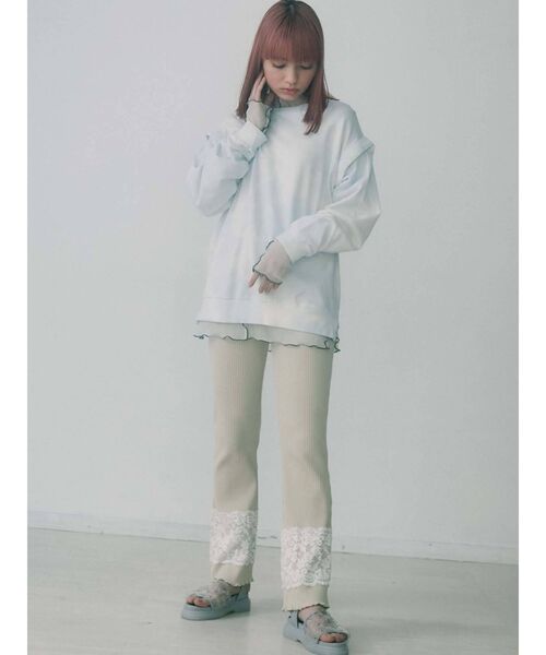 merry jenny（メリージェニー）の「リブレースフレアカットパンツ（その他パンツ・レディース・アイボリー/ピンク/グリーン・FREE）」の9枚目の写真