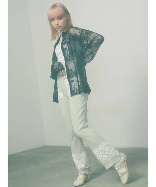 merry jenny（メリージェニー）の「リブレースフレアカットパンツ（その他パンツ・レディース・アイボリー/ピンク/グリーン・FREE）」の15枚目の写真