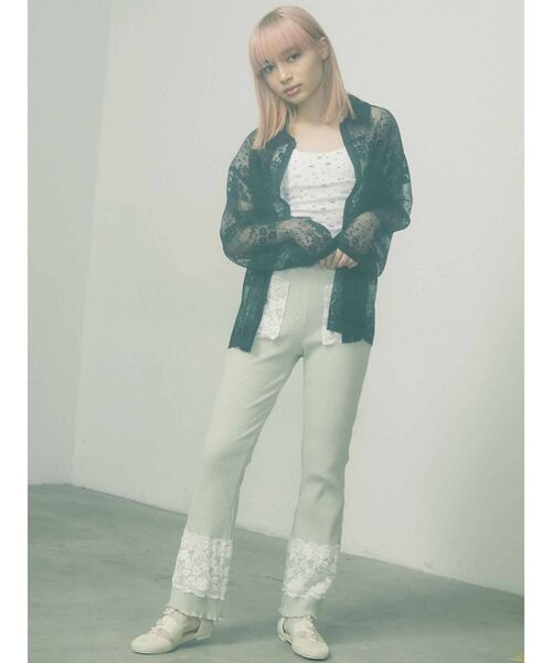 merry jenny（メリージェニー）の「リブレースフレアカットパンツ（その他パンツ・レディース・アイボリー/ピンク/グリーン・FREE）」の16枚目の写真