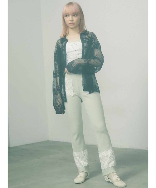 merry jenny（メリージェニー）の「リブレースフレアカットパンツ（その他パンツ・レディース・アイボリー/ピンク/グリーン・FREE）」の18枚目の写真