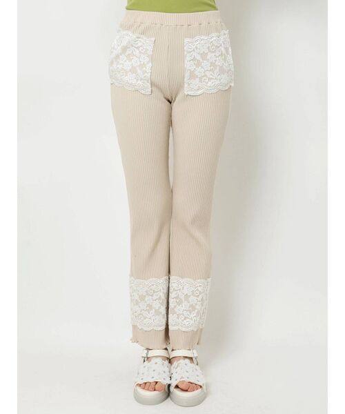 merry jenny（メリージェニー）の「リブレースフレアカットパンツ（その他パンツ・レディース・アイボリー/ピンク/グリーン・FREE）」の19枚目の写真