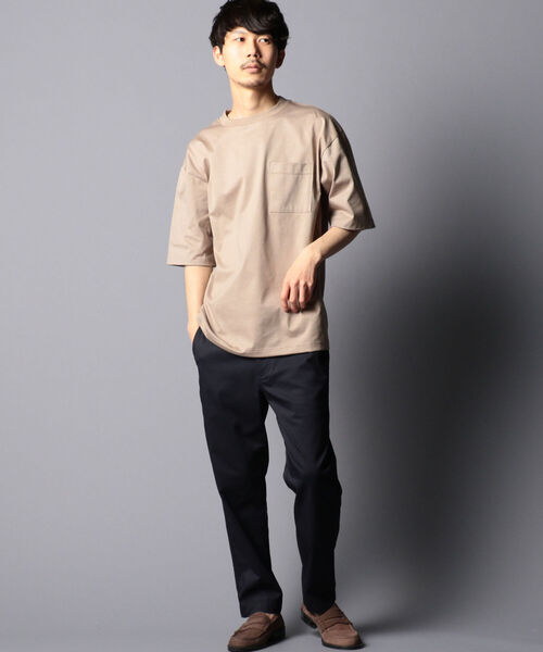 NOLLEY'S goodman（ノーリーズグッドマン）の「ハイゲージ ビッグシルエット オーバーサイズ Tシャツ（Tシャツ/カットソー・メンズ・ホワイト/ライトグレー/ベージュ/パープル/ネイビー/イエロー・S/M/L/XL）」の9枚目の写真