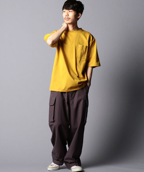 NOLLEY'S goodman（ノーリーズグッドマン）の「ハイゲージ ビッグシルエット オーバーサイズ Tシャツ（Tシャツ/カットソー・メンズ・ホワイト/ライトグレー/ベージュ/パープル/ネイビー/イエロー・S/M/L/XL）」の18枚目の写真