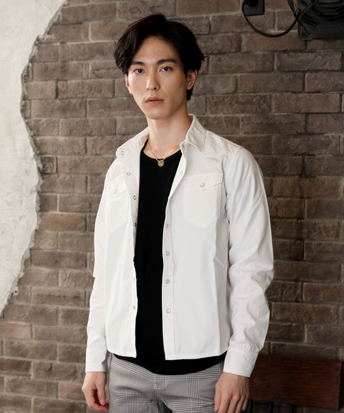 TopIsm(トップイズム)の「USED加工ウエスタンデニムシャツ(シャツ/ブラウス・メンズ・ホワイト/ブラック/インディゴブルー/ブルー・M/L/XL)」の2枚目の写真