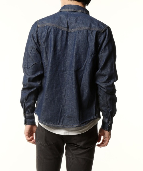 TopIsm(トップイズム)の「USED加工ウエスタンデニムシャツ(シャツ/ブラウス・メンズ・ホワイト/ブラック/インディゴブルー/ブルー・M/L/XL)」の7枚目の写真