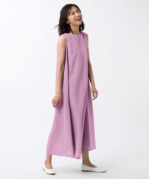 UNTITLED（アンタイトル）の「◆【洗える】ふんわり 麻ロングワンピース（ワンピース・レディース・グレー系その他/パープル系/グリーン/ダークオレンジ/パープル・03/00/01/02/99）」の3枚目の写真