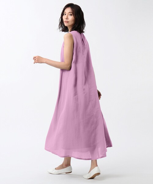 UNTITLED（アンタイトル）の「◆【洗える】ふんわり 麻ロングワンピース（ワンピース・レディース・グレー系その他/パープル系/グリーン/ダークオレンジ/パープル・03/00/01/02/99）」の18枚目の写真
