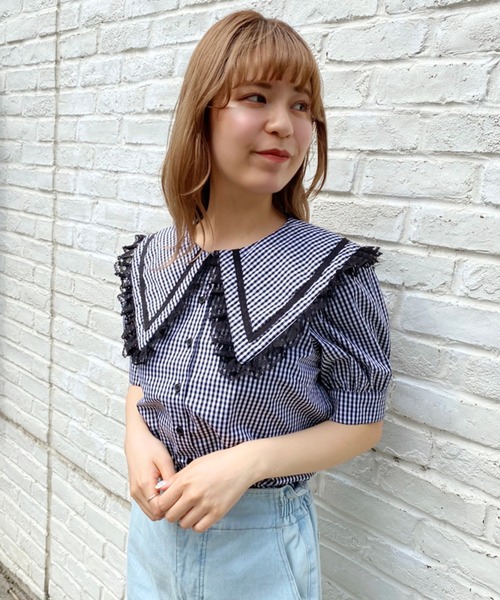 one after another NICE CLAUP(ワンアフターアナザーナイスクラップ)の「【ZOZOTOWN限定】ビックカラ―さんかく衿ブラウス(シャツ/ブラウス・レディース・オフホワイト/ブラック/ブラック系その他/ベージュ・FREE)」の14枚目の写真