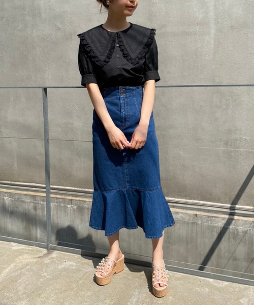 one after another NICE CLAUP(ワンアフターアナザーナイスクラップ)の「【ZOZOTOWN限定】ビックカラ―さんかく衿ブラウス(シャツ/ブラウス・レディース・オフホワイト/ブラック/ブラック系その他/ベージュ・FREE)」の11枚目の写真