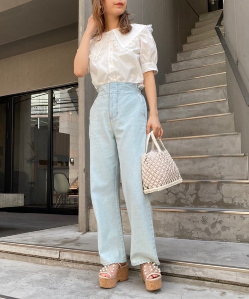 one after another NICE CLAUP(ワンアフターアナザーナイスクラップ)の「【ZOZOTOWN限定】ビックカラ―さんかく衿ブラウス(シャツ/ブラウス・レディース・オフホワイト/ブラック/ブラック系その他/ベージュ・FREE)」の13枚目の写真