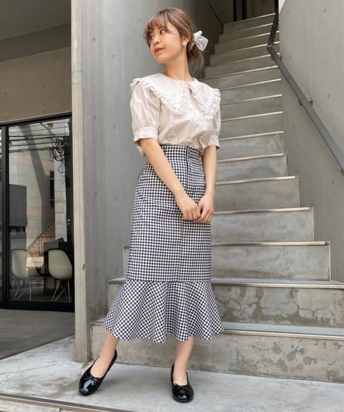 one after another NICE CLAUP(ワンアフターアナザーナイスクラップ)の「【ZOZOTOWN限定】ビックカラ―さんかく衿ブラウス(シャツ/ブラウス・レディース・オフホワイト/ブラック/ブラック系その他/ベージュ・FREE)」の12枚目の写真