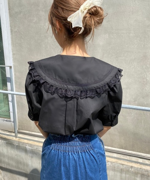 one after another NICE CLAUP(ワンアフターアナザーナイスクラップ)の「【ZOZOTOWN限定】ビックカラ―さんかく衿ブラウス(シャツ/ブラウス・レディース・オフホワイト/ブラック/ブラック系その他/ベージュ・FREE)」の17枚目の写真