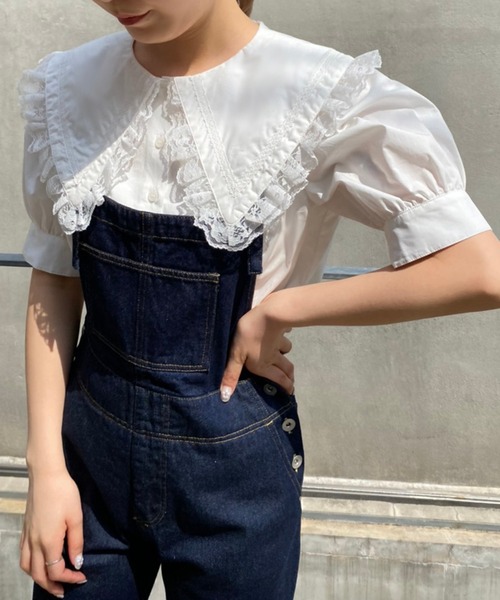 one after another NICE CLAUP(ワンアフターアナザーナイスクラップ)の「【ZOZOTOWN限定】ビックカラ―さんかく衿ブラウス(シャツ/ブラウス・レディース・オフホワイト/ブラック/ブラック系その他/ベージュ・FREE)」の8枚目の写真