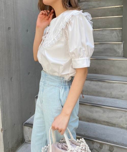 one after another NICE CLAUP(ワンアフターアナザーナイスクラップ)の「【ZOZOTOWN限定】ビックカラ―さんかく衿ブラウス(シャツ/ブラウス・レディース・オフホワイト/ブラック/ブラック系その他/ベージュ・FREE)」の22枚目の写真