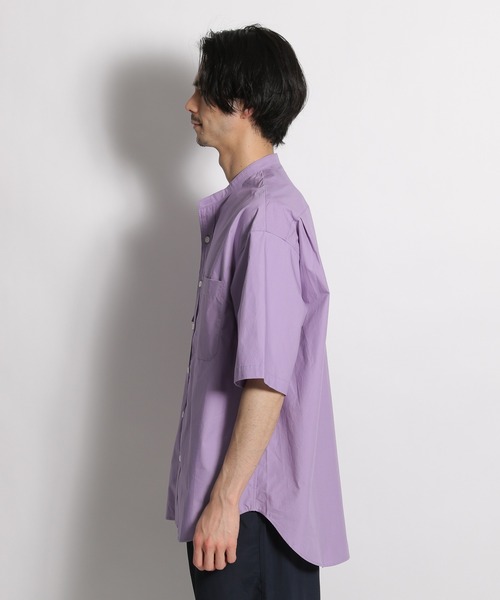 niko and...（ニコアンド）の「アシンメトリーバンドカラー半袖シャツ（シャツ/ブラウス・メンズ・パープル/オレンジ/グリーン・MEDIUM/LARGE）」の21枚目の写真