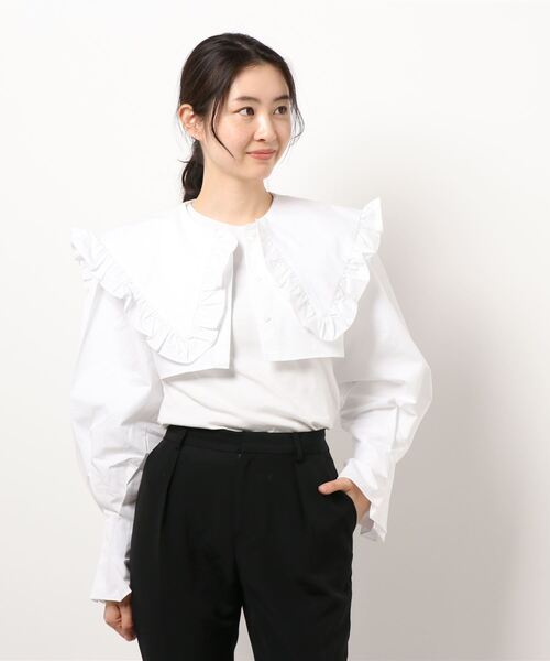 lilLilly（リルリリー）の「ショートシャツジャケット（シャツ/ブラウス・レディース・ホワイト/ブラック・FREE）」の20枚目の写真