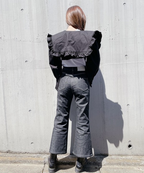 lilLilly（リルリリー）の「ショートシャツジャケット（シャツ/ブラウス・レディース・ホワイト/ブラック・FREE）」の13枚目の写真