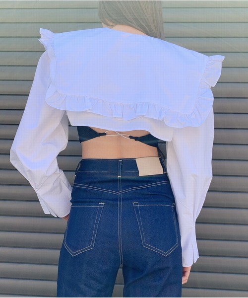 lilLilly（リルリリー）の「ショートシャツジャケット（シャツ/ブラウス・レディース・ホワイト/ブラック・FREE）」の17枚目の写真