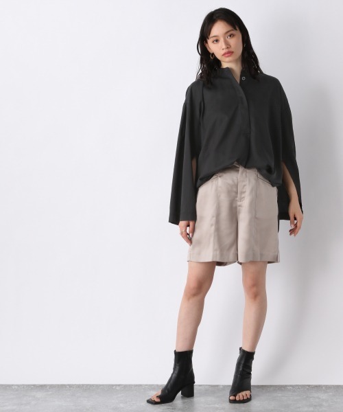 JEANASIS（ジーナシス）の「ワッシャーサテンキリカエショートパンツ/943386（その他パンツ・レディース・ブラック/グレイッシュベージュ・FREE）」の11枚目の写真