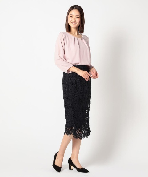 MEW'S REFINED CLOTHES（ミューズリファインドクローズ）の「金具付タックカバーリングブラウス（シャツ/ブラウス・レディース・ホワイト/ブラック/ラベンダー・MEDIUM）」の9枚目の写真