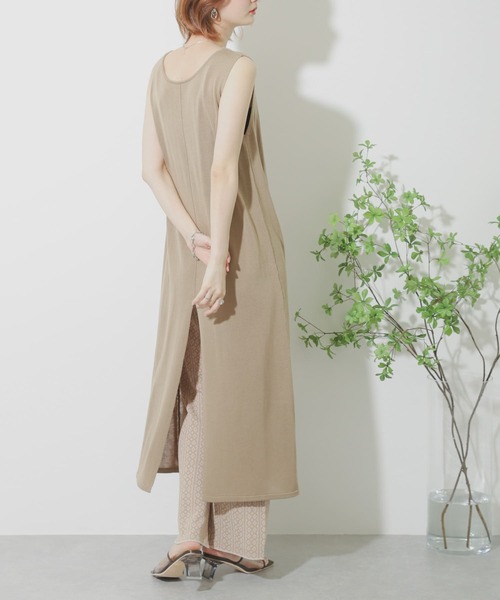 SENSE OF PLACE by URBAN RESEARCH（センスオブプレイスバイアーバンリサーチ）の「2WAYロングニットベスト（ベスト・レディース・ブラック/ベージュ/アイボリー・ONE）」の3枚目の写真