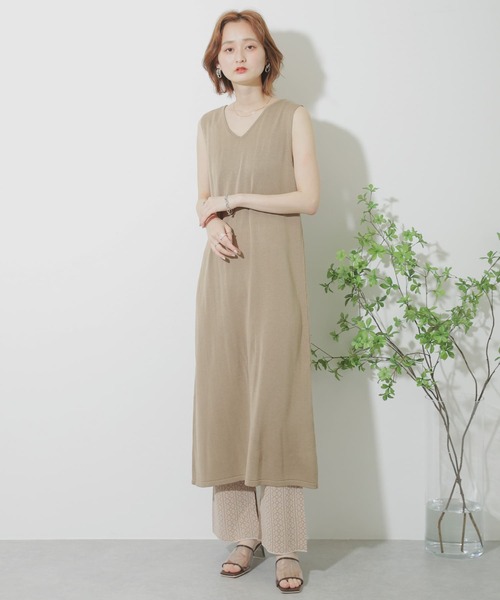 SENSE OF PLACE by URBAN RESEARCH（センスオブプレイスバイアーバンリサーチ）の「2WAYロングニットベスト（ベスト・レディース・ブラック/ベージュ/アイボリー・ONE）」の8枚目の写真