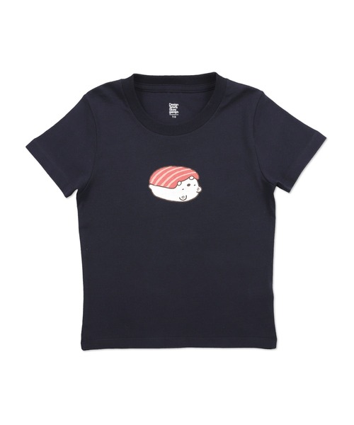 Design Tshirts Store graniph（デザイン　ティーシャツ　ストア　グラニフ）の「しろくまぐろ(すみっコぐらし)｜コラボキッズTシャツ(ネイビー)（Tシャツ/カットソー・キッズ・ネイビー・90/100/110/120/130/140）」の9枚目の写真