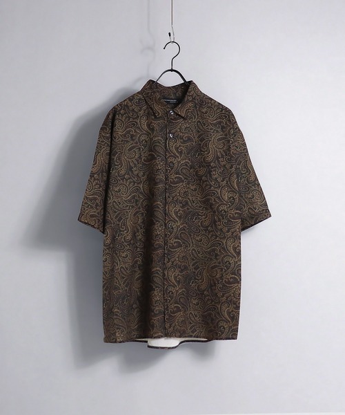 Confirm（コンファーム）の「ルーズシルエット 総柄 プリント 半袖シャツ 【Confirm】（シャツ/ブラウス・メンズ・ブラック/チャコールグレー/ブラウン/ベージュ/ブラック系その他/ワイン/ホワイト/ブラック系その他2/ミント/グレー・M/L）」の8枚目の写真