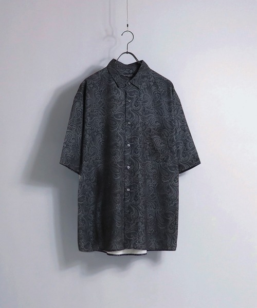 Confirm（コンファーム）の「ルーズシルエット 総柄 プリント 半袖シャツ 【Confirm】（シャツ/ブラウス・メンズ・ブラック/チャコールグレー/ブラウン/ベージュ/ブラック系その他/ワイン/ホワイト/ブラック系その他2/ミント/グレー・M/L）」の5枚目の写真