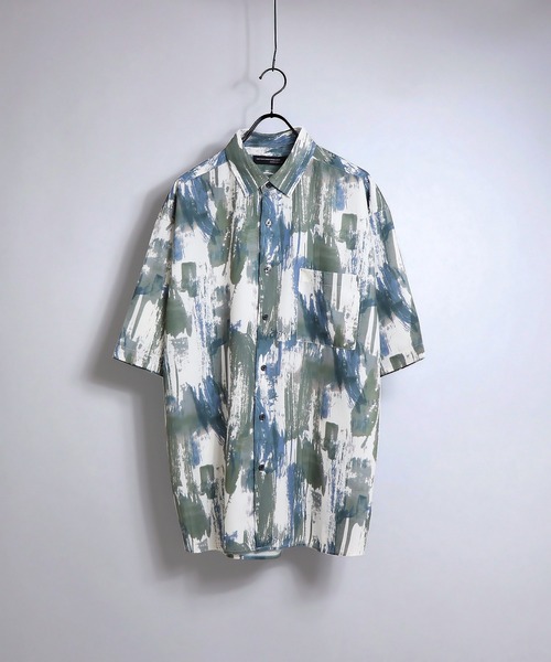 Confirm（コンファーム）の「ルーズシルエット 総柄 プリント 半袖シャツ 【Confirm】（シャツ/ブラウス・メンズ・ブラック/チャコールグレー/ブラウン/ベージュ/ブラック系その他/ワイン/ホワイト/ブラック系その他2/ミント/グレー・M/L）」の9枚目の写真