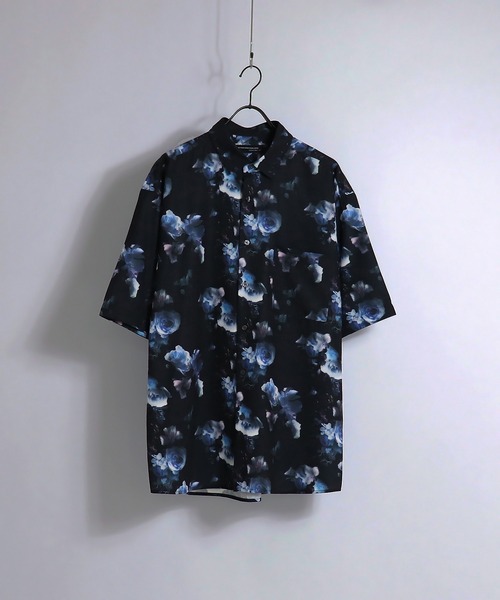 Confirm（コンファーム）の「ルーズシルエット 総柄 プリント 半袖シャツ 【Confirm】（シャツ/ブラウス・メンズ・ブラック/チャコールグレー/ブラウン/ベージュ/ブラック系その他/ワイン/ホワイト/ブラック系その他2/ミント/グレー・M/L）」の3枚目の写真