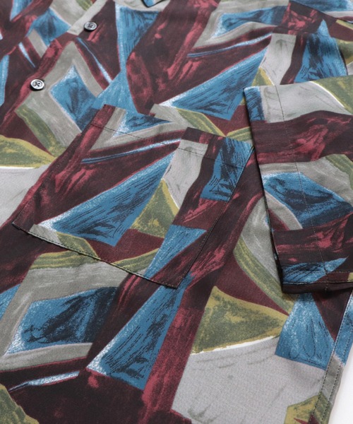 Confirm（コンファーム）の「ルーズシルエット 総柄 プリント 半袖シャツ 【Confirm】（シャツ/ブラウス・メンズ・ブラック/チャコールグレー/ブラウン/ベージュ/ブラック系その他/ワイン/ホワイト/ブラック系その他2/ミント/グレー・M/L）」の13枚目の写真