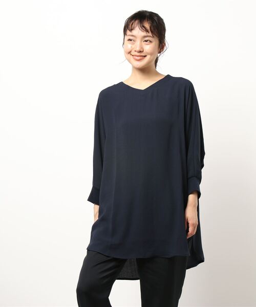 BELLUNA PLUS(ベルーナ)の「ビンテージ調素材ドルマンチュニック(チュニック・レディース・カーキ/グリーン/マスタード/ターコイズブルー/ネイビー/オレンジ系その他・MEDIUM/LARGE/X-LARGE)」の10枚目の写真