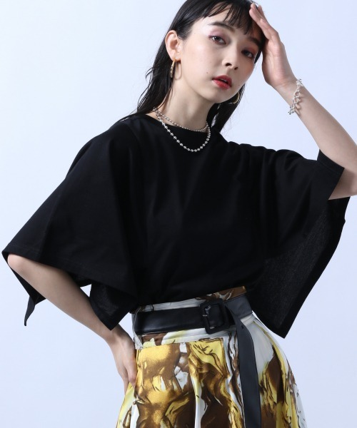 HARE ハレ シフォンスリーブカットソー 楽天市場】ユルネックベーシックカットソーLS HARE ハレ トップス