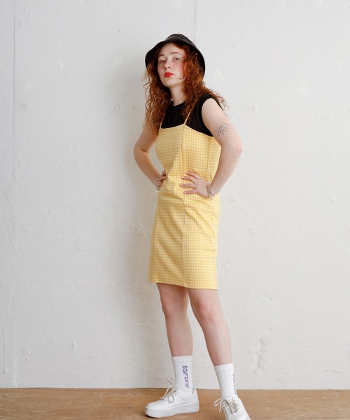 Bonjour Girl（ボンジュールガール）の「【Bonjour Girl/ボンジュールガール】ギンガムチェック キャミワンピ（ワンピース・レディース・ライトブルー/ネイビー/イエロー・FREE）」の11枚目の写真