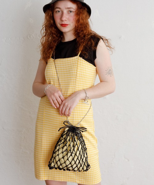 Bonjour Girl（ボンジュールガール）の「【Bonjour Girl/ボンジュールガール】ギンガムチェック キャミワンピ（ワンピース・レディース・ライトブルー/ネイビー/イエロー・FREE）」の17枚目の写真