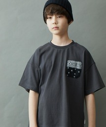 ＆yam | USAコットン総柄ポケットオーバーサイズ半袖Tシャツ(Tシャツ/カットソー)