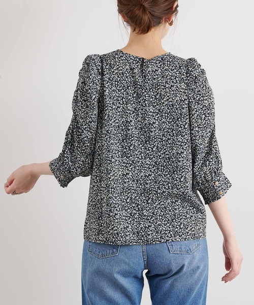 natural couture(ナチュラルクチュール)の「【WEB限定カラー有り】袖ギャザースリーブブラウス(Tシャツ/カットソー・レディース・オフホワイト/ブラック/オレンジ/その他1/その他2・FREE)」の18枚目の写真