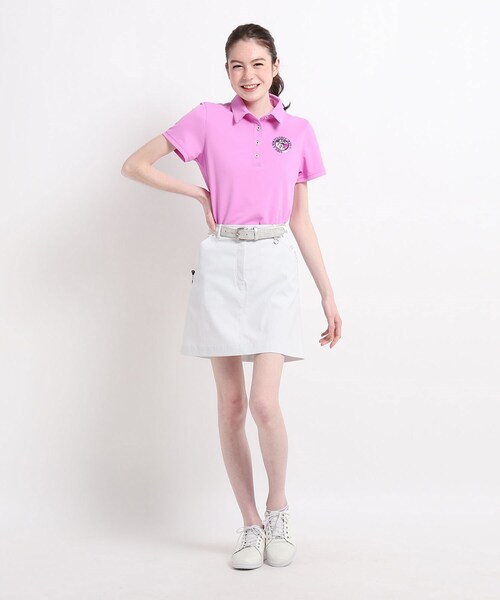 adabat(アダバット)の「◆【吸水速乾/UVカット】襟裏デザイン半袖ポロシャツ(ポロシャツ・レディース・ダークパープル/ブラック/ホワイト/ピンク系・42/36/40/38)」の10枚目の写真