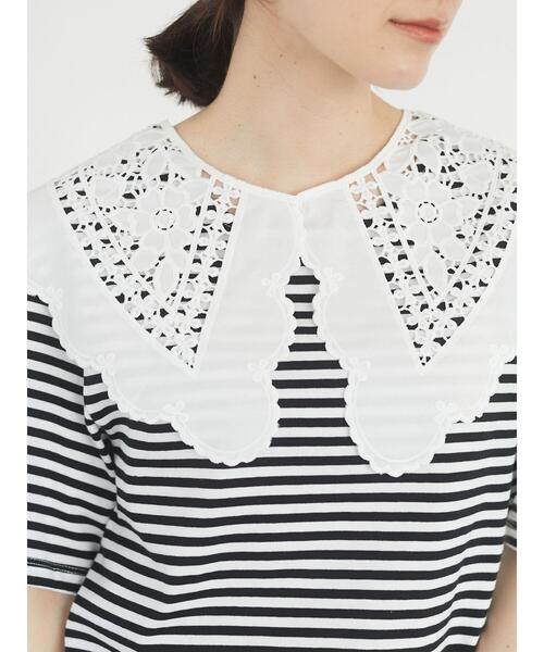 Sugar spoon（シュガースプーン）の「・SUGAR SPOON SET2点レースカラー×Tシャツ＊（Tシャツ/カットソー・レディース・その他7/モカ/オフホワイト/ブラック・FREE）」の17枚目の写真