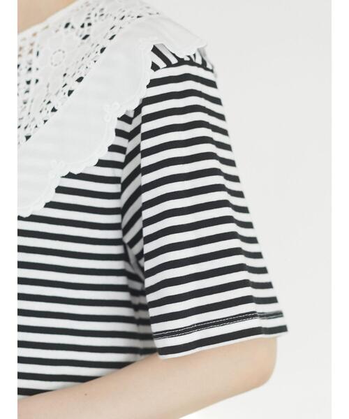 Sugar spoon（シュガースプーン）の「・SUGAR SPOON SET2点レースカラー×Tシャツ＊（Tシャツ/カットソー・レディース・その他7/モカ/オフホワイト/ブラック・FREE）」の18枚目の写真