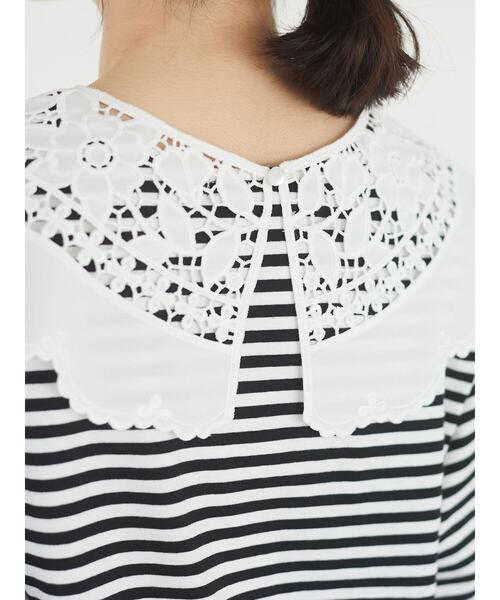 Sugar spoon（シュガースプーン）の「・SUGAR SPOON SET2点レースカラー×Tシャツ＊（Tシャツ/カットソー・レディース・その他7/モカ/オフホワイト/ブラック・FREE）」の19枚目の写真