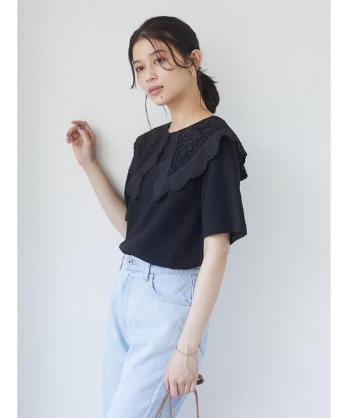 Sugar spoon（シュガースプーン）の「・SUGAR SPOON SET2点レースカラー×Tシャツ＊（Tシャツ/カットソー・レディース・その他7/モカ/オフホワイト/ブラック・FREE）」の20枚目の写真